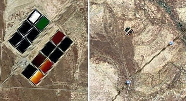 Evaporation Ponds by Mineral Mines Look Like Giant Makeup Palettes