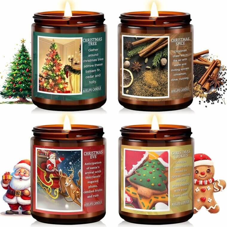 Christmas Candle Set - Scented Holiday Gift for All - Enjoy 7% Off!