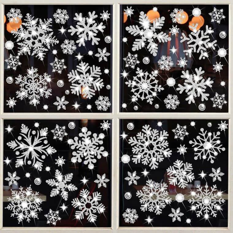 Glitter Snowflake Clings - Transform Your Windows into a Winter Wonderland!