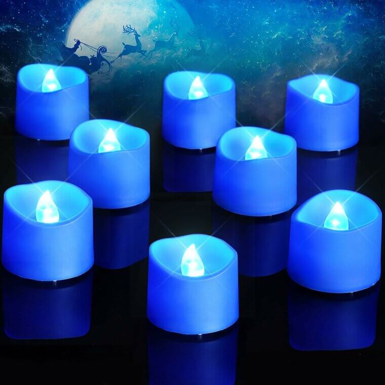 Homemory Blue LED Tealights - Perfect for Parties & Weddings
