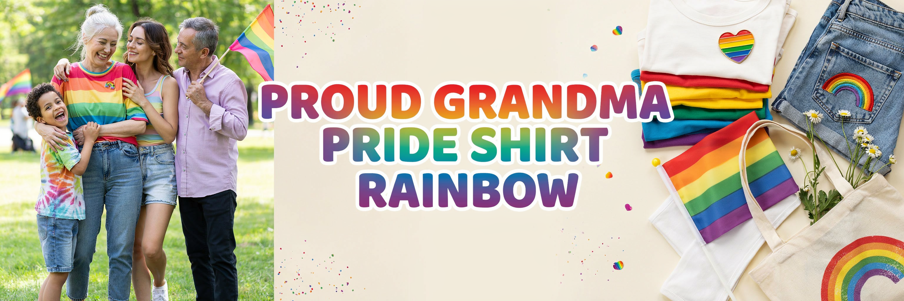 Proud Grandma Pride Shirt Rainbow