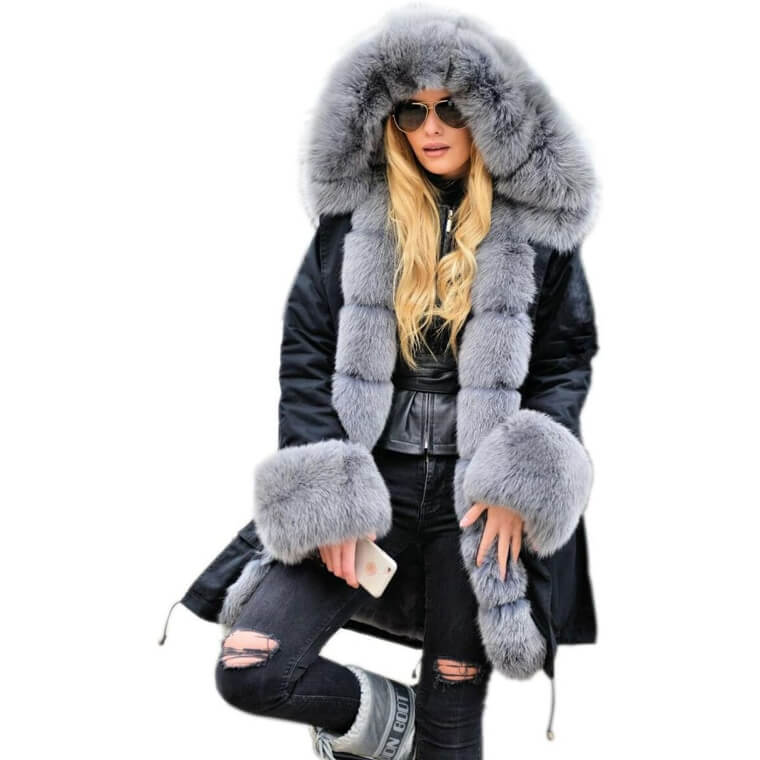 Stay Cozy in Aoxwomens Winter Coat With Fluffy Fur Hood
