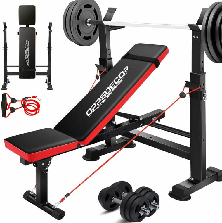 Transform Your Home Gym with OPPSDECOR Weight Bench Set! Don’t Miss the 36% Discount!