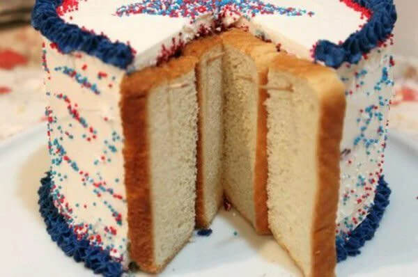 Make Your Cake Last Longer by Placing Slices of Bread at the Openings
