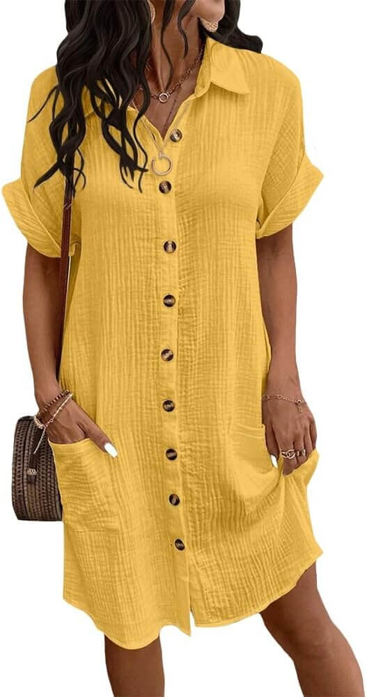 Summer Shirt Dress - Perfect for Beach Days & Casual Outings 