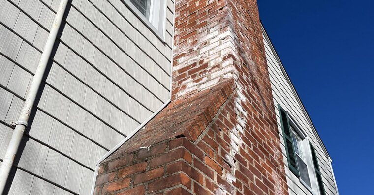 Efflorescence on Chimney Brick