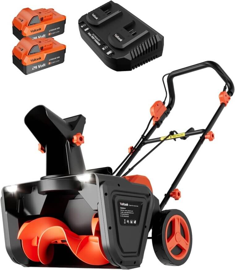 VOLTASK Cordless Snow Blower - Tackle Winter with Ease! 