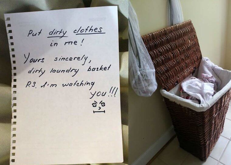 Dirty Laundry Belongs In The Laundry Hamper, Not On The Floor