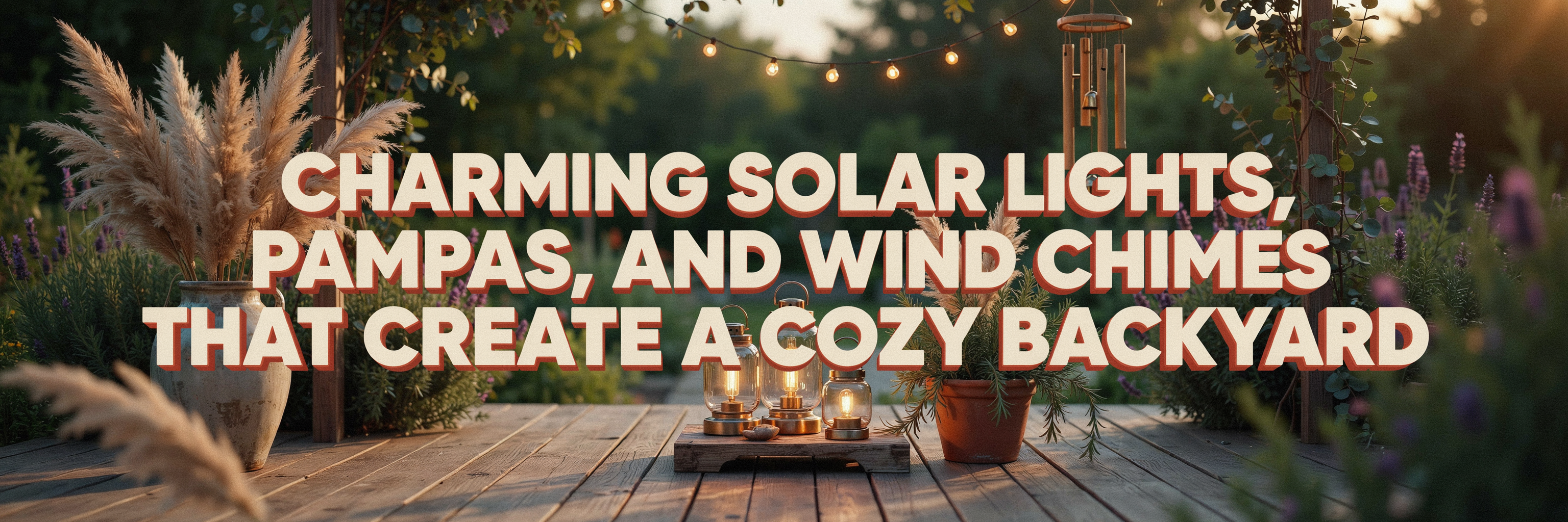 Solar Lights, Pampas and Wind Chimes for One Look