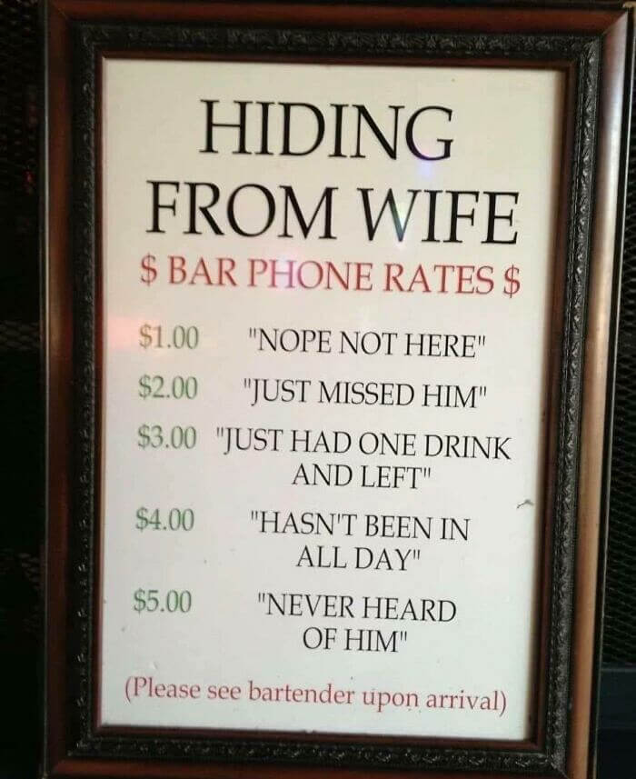 Creative Bar Sign Humor at Its Best