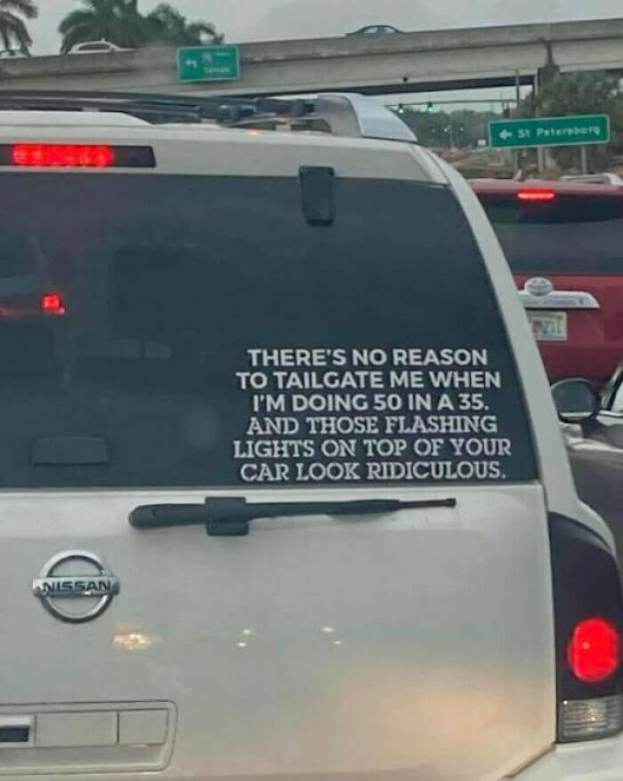 He's Not Impressed by Those Flashing Lights