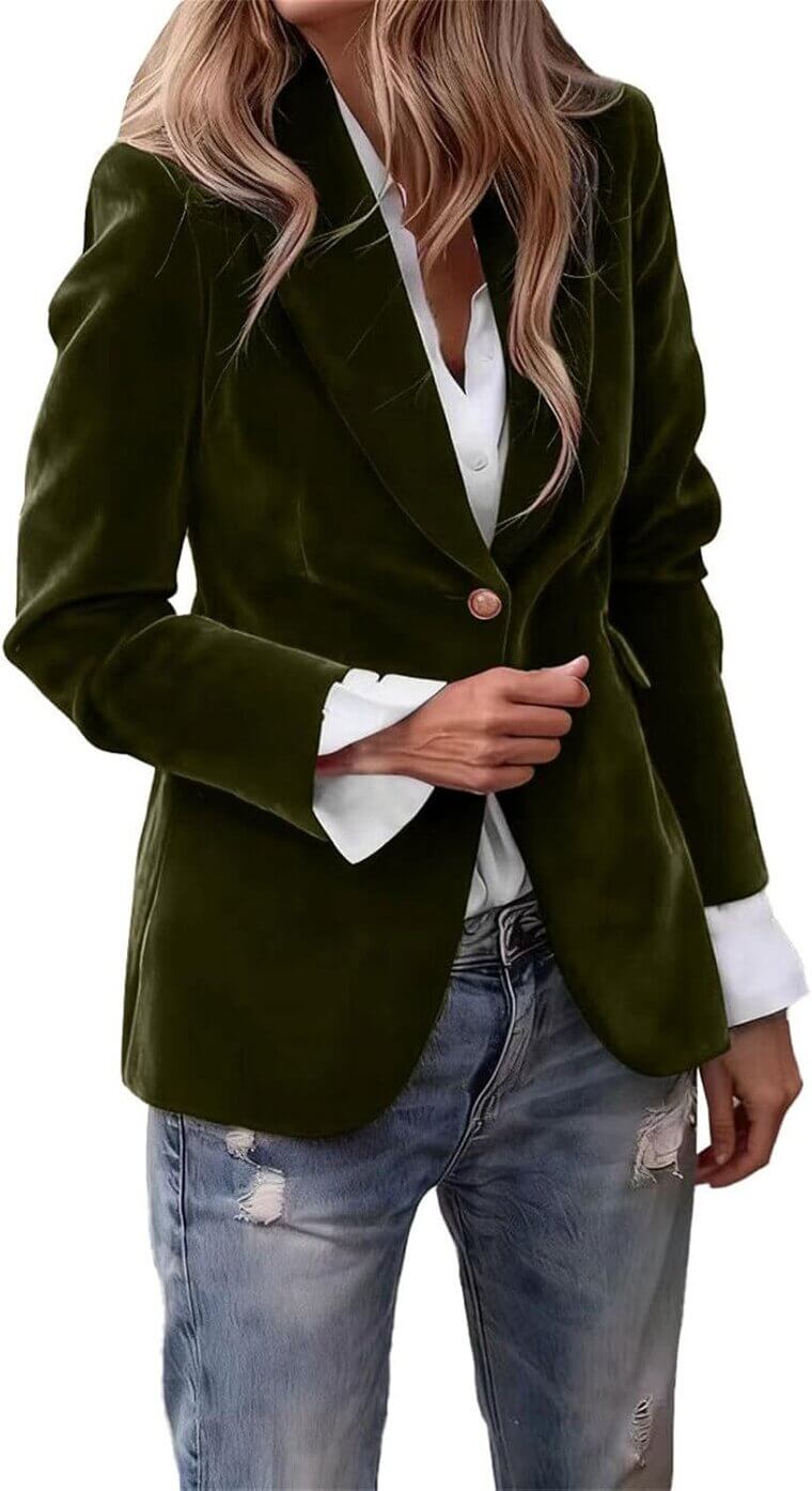 Velvet Blazer Women - Chic, Cozy & Versatile for Fall! 