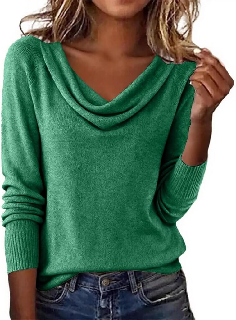 Cozy Cowl Neck Sweater - Perfect for Fall & Winter! 