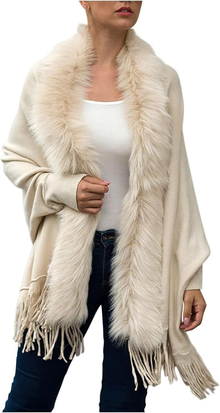 Luxury Faux Fur Shawl - Cozy & Stylish Wrap for All Seasons 