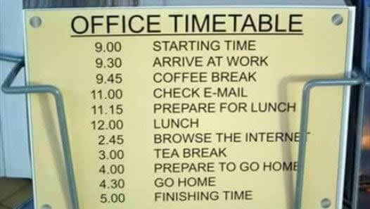 A Standard Office Schedule