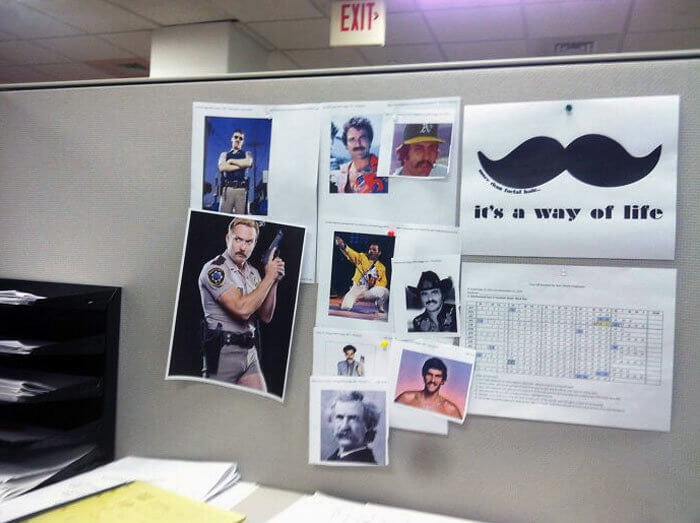 Coworkers React to a Mustache Debut