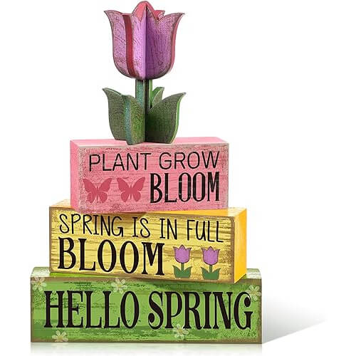 Elegant Wooden Tulip Spring Signs that Add Farmhouse Charm Effortlessly. Now 14% Off!
