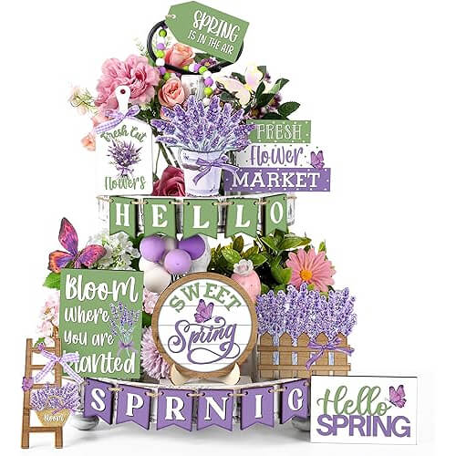 Delightful Spring Tiered Tray Set that Brings Farmhouse Charm Home. Now 7% Off!