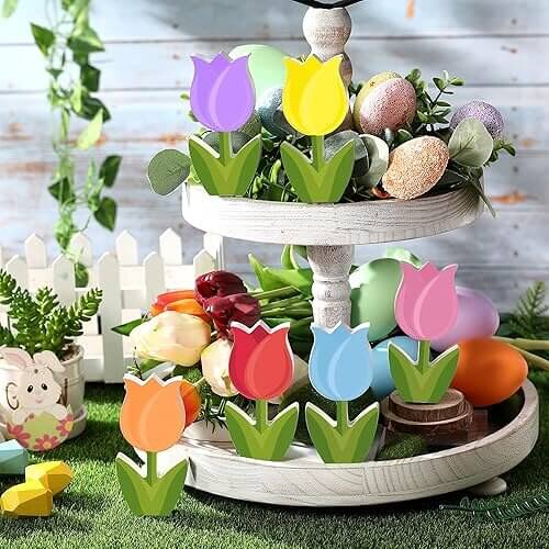 Cheerful Spring Tiered Tray Decor Set that Brightens Your Home Instantly. Now 20% Off!