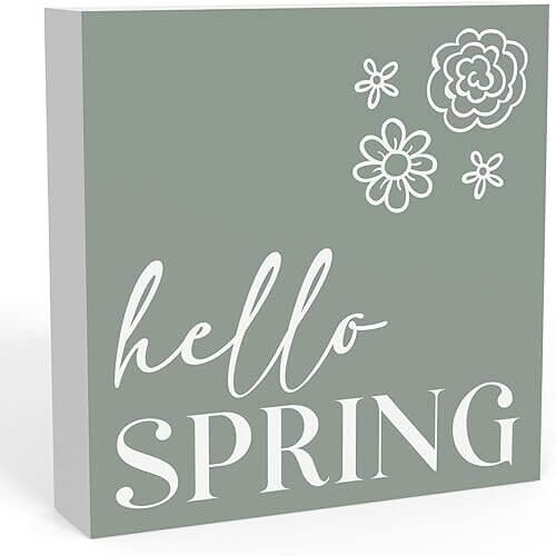 Cozy Rustic Hello Spring Sign that Perfects Your Farmhouse Space. 