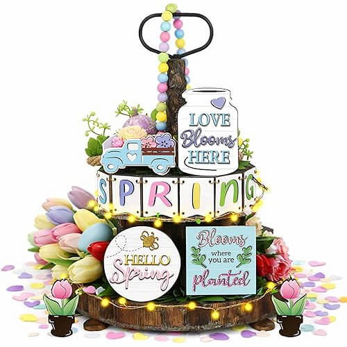 Elegant Pastel Spring Tiered Tray Collection that Creates Stunning Displays. 