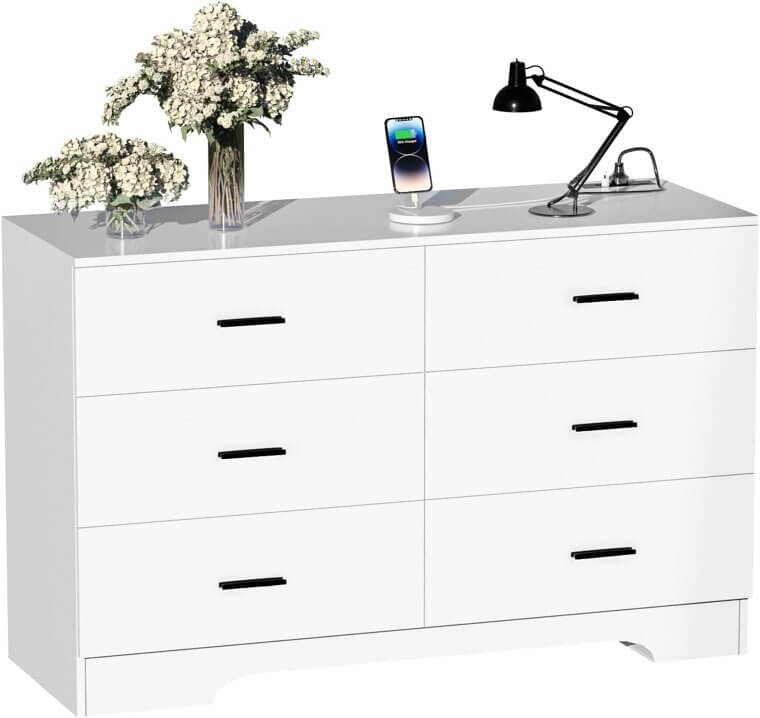 FJTJBSI Dresser: Stylish Storage with Power Outlets and USB Ports - Now 11% Off!