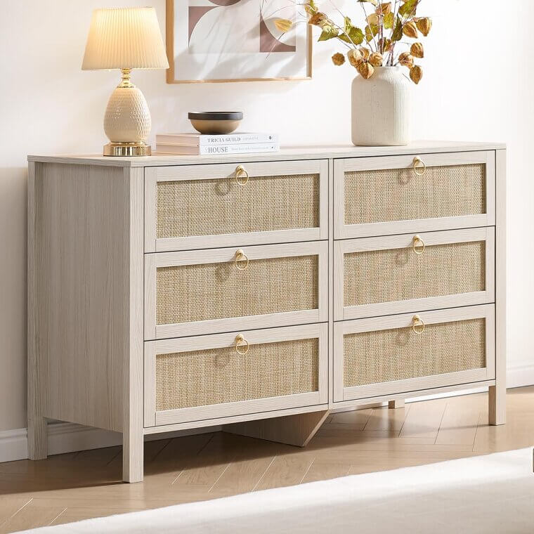 SICOTAS Rattan Dresser: Stylish Storage Solution for Your Home 