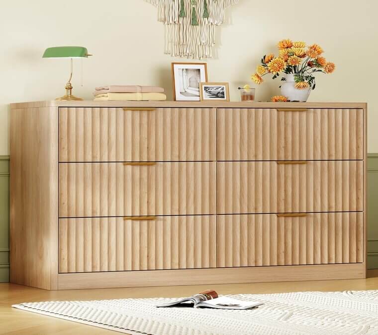 TEENFON Fluted Dresser - Modern Style, Ample Storage - 25% Off!