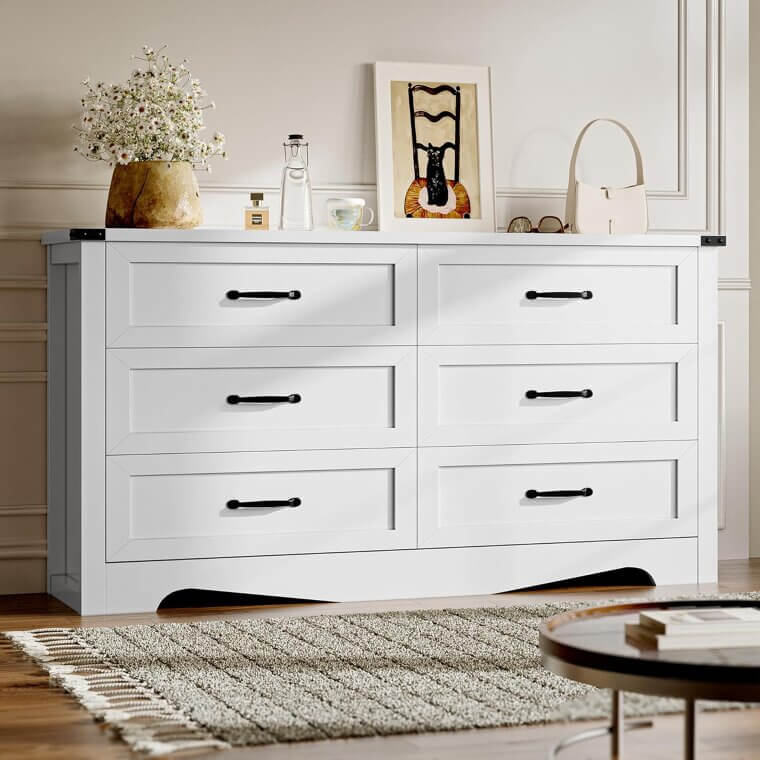 BORNOON Dresser - Modern 6-Drawer Elegance for Your Home 
