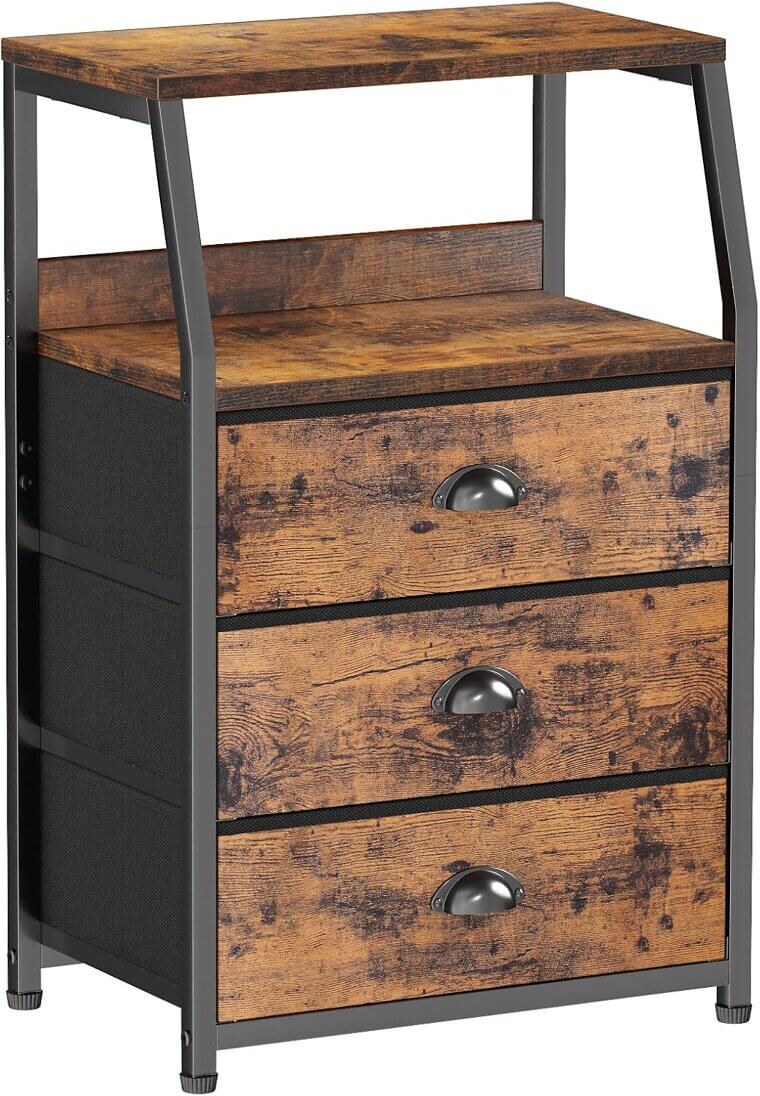 Furnulem Nightstand with 3 Drawers & Shelf - Perfect for Any Room! - Enjoy 24% Off!