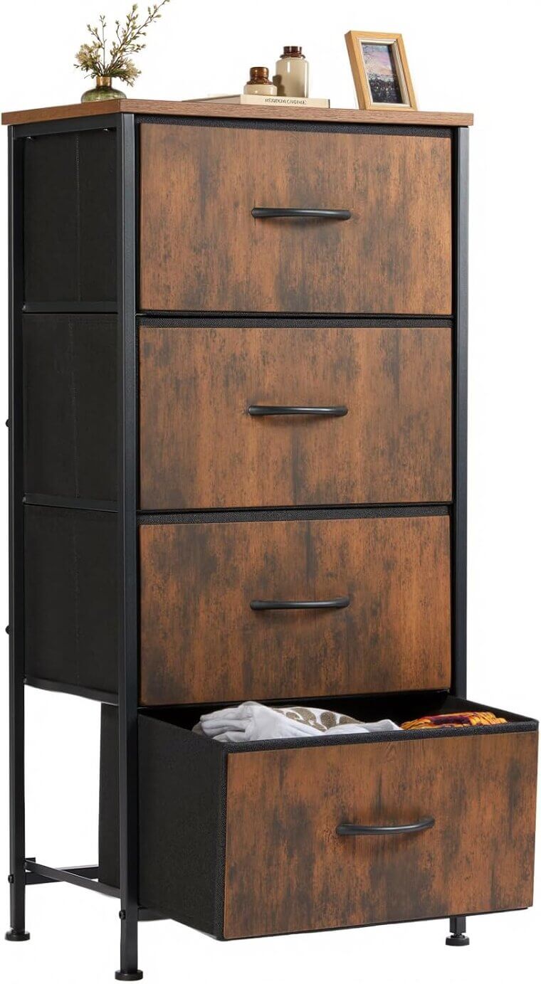 Sweetcrispy Dresser: Stylish Fabric Storage with Sturdy Steel Frame - 28% Off!