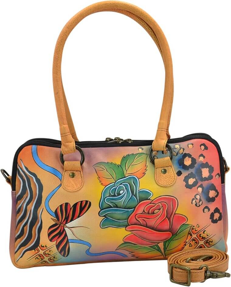Anuschka Leather Satchel - Hand-Painted Elegance for Every Occasion - Now 31% Off!