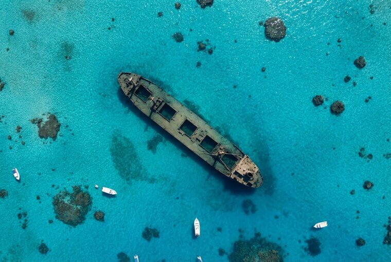 Shipwrecks Visible Only From the Sky
