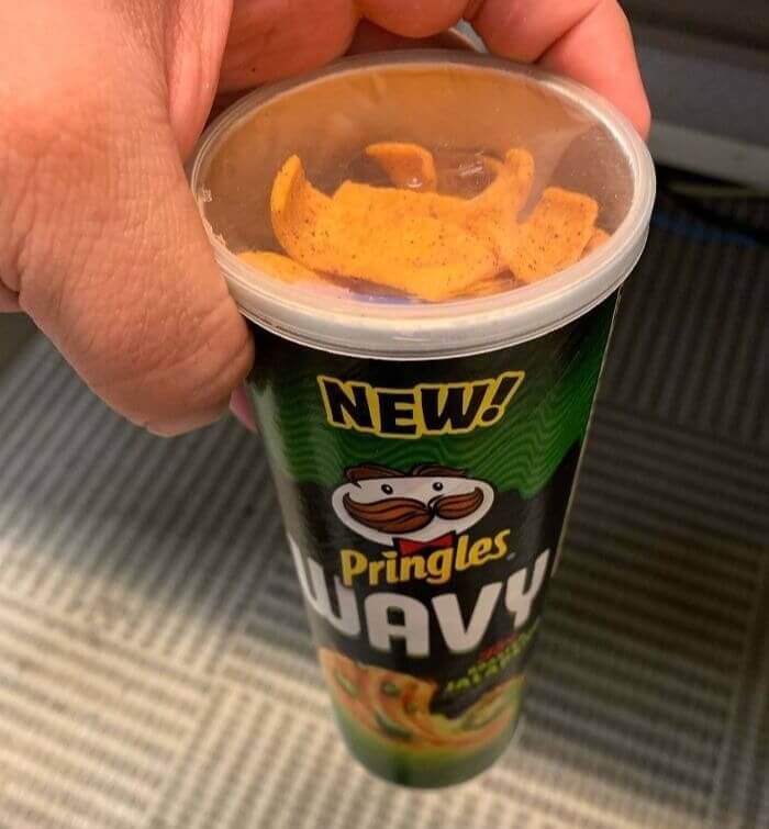 Reuse Pringles Cans To Avoid Loud Crinkly Bags