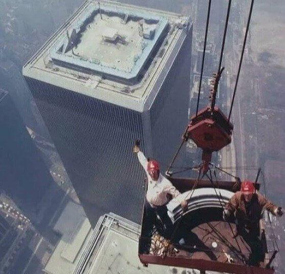 Iron Workers On The North Tower Of The World Trade Center