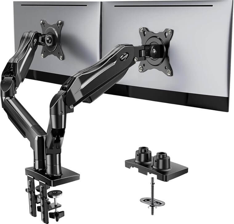 HUANUO Dual Monitor Stand for Ultimate Comfort and Flexibility - Don’t Miss the 14% Discount!