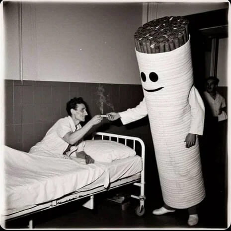 When a Giant Cigarette Mascot Visited Hospital Patients—Yes, Really