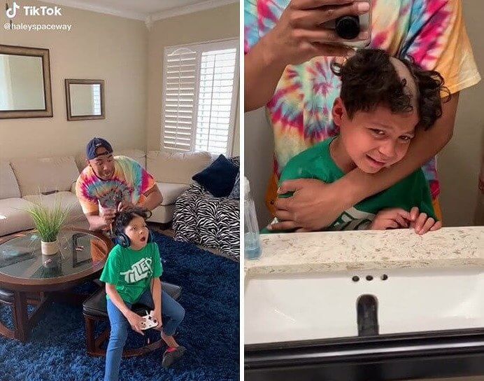 He Pranked His Son by Secretly Shaving His Head