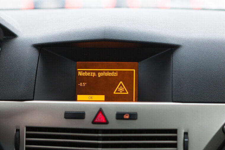 Glowing Snowflake Means Freezing Road Conditions Warning