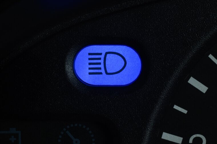 Headlamp With Straight Lines Means High Beams On