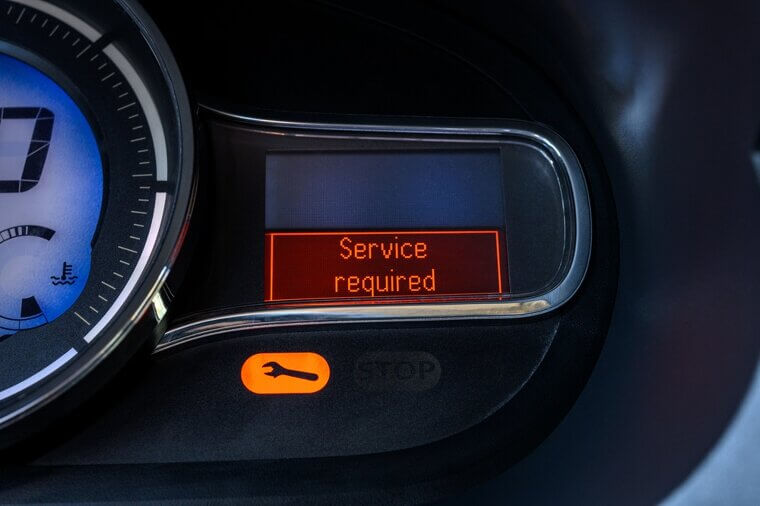 Car With A Wrench Means Maintenance Service Required