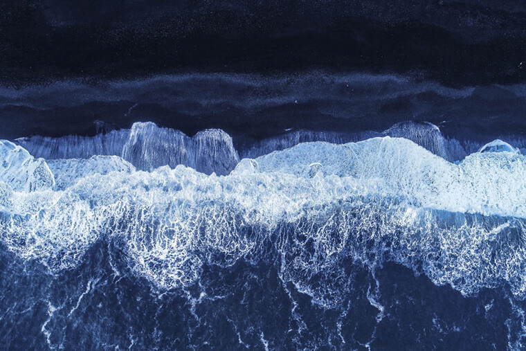 Black Sand Beach in Iceland Looks Like a Photo of Outer Space