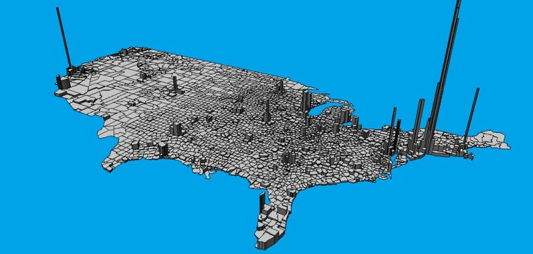 3D Map of Population Density