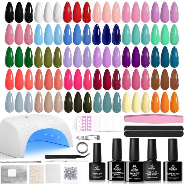 Beetles Gel Nail Kit - 32 Colors & UV Light for DIY Fun - Don’t Miss the 40% Discount!