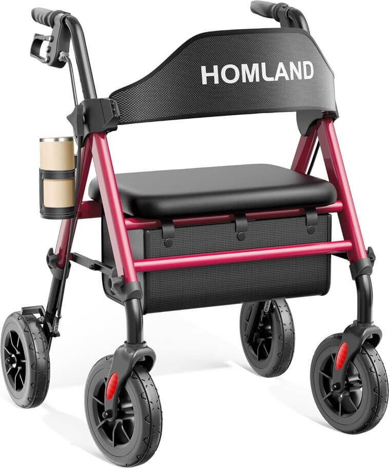HOMLAND Senior Walker - Foldable, Lightweight, All-Terrain Comfort - Enjoy 20% Off!