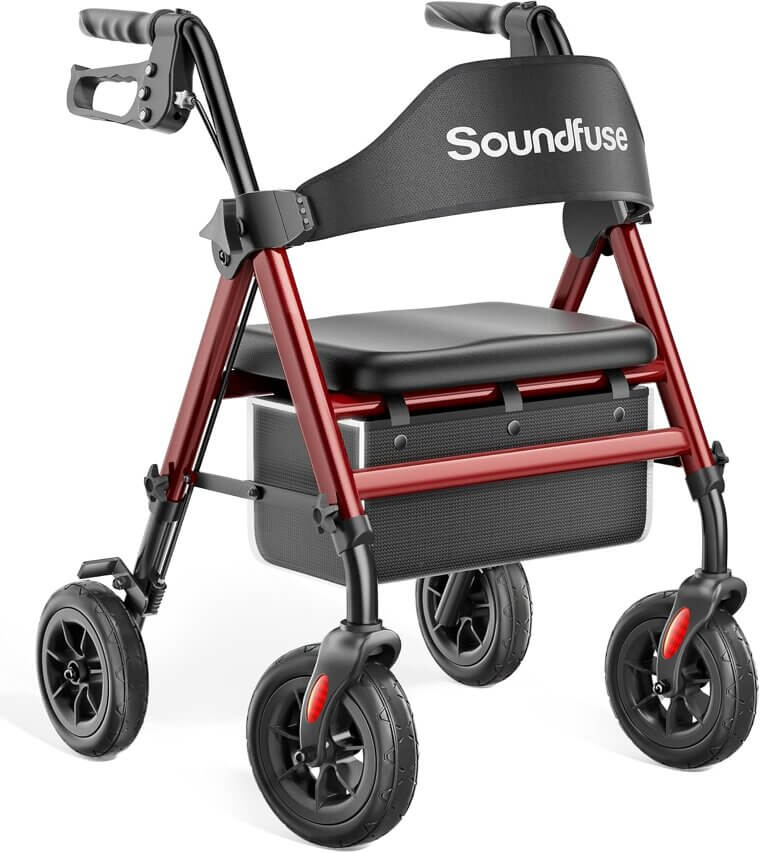 Soundfuse Rollator Walker - Lightweight & Foldable for Easy Mobility - Now 18% Off!