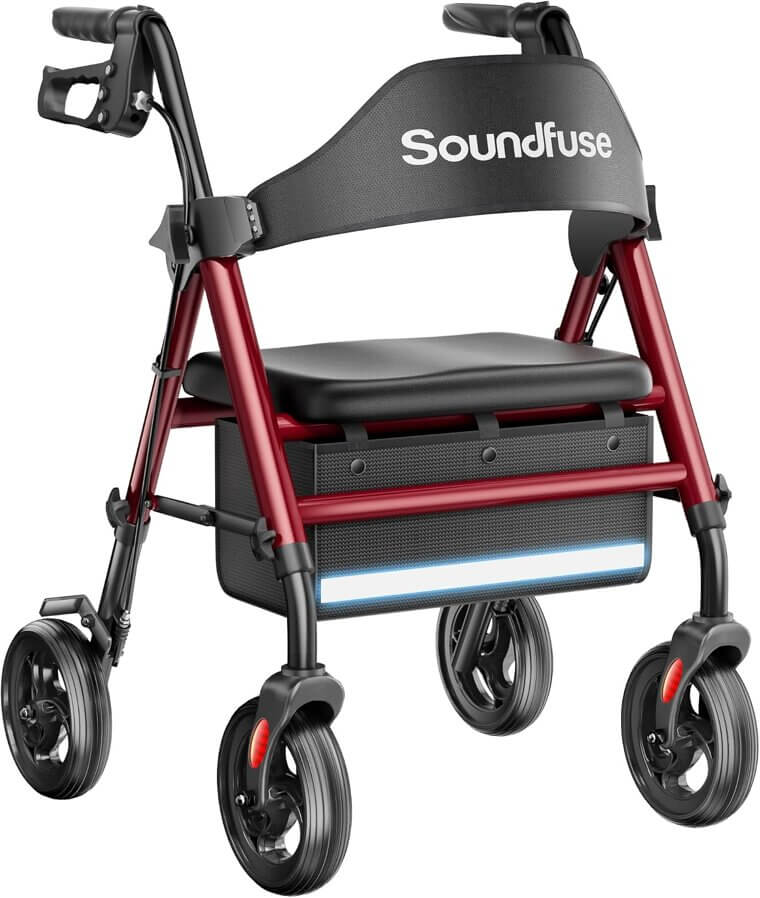Soundfuse Rollator - All-Terrain Walker with Seat for Seniors - 31% Off!