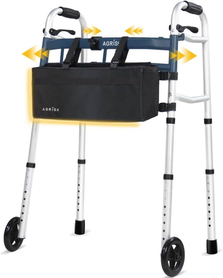 Folding Walker for Seniors - Adjustable & Lightweight with Bag - Now 21% Off!