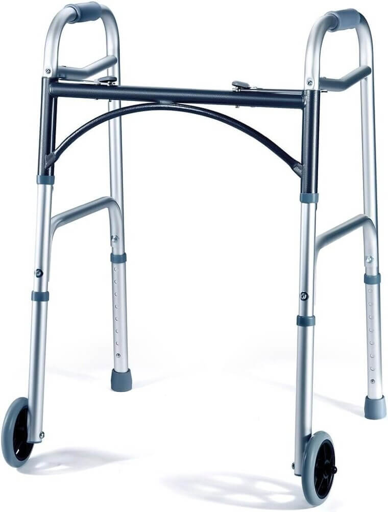 Silver Aluminum Walker - Sturdy, Foldable, Classic Design for Seniors 