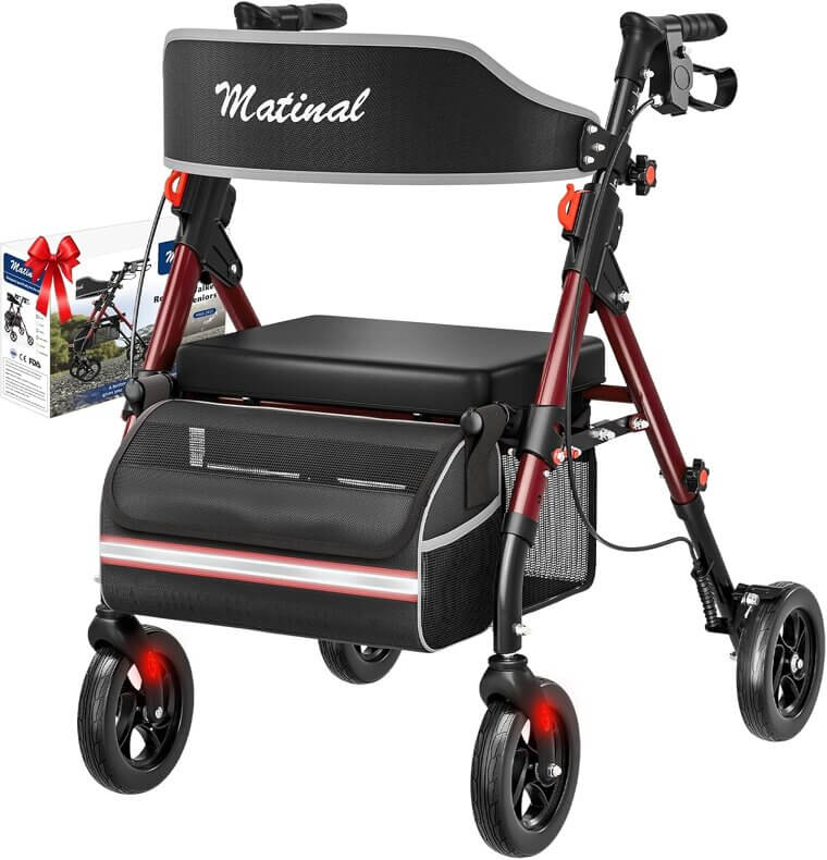 Senior Rollator Walker with Seat - Durable, Comfortable Mobility - 11% Off!